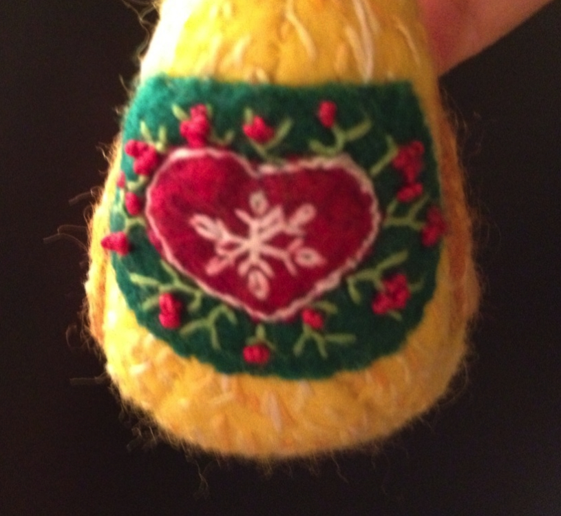 Detail on Wool Duck Ornament